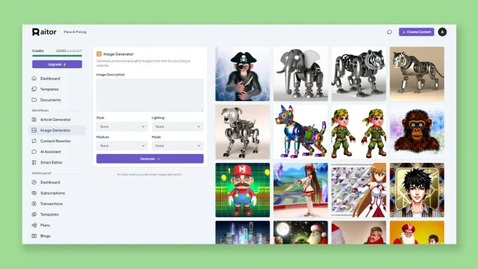 We will build ai saas or ai content and image generator like jasper